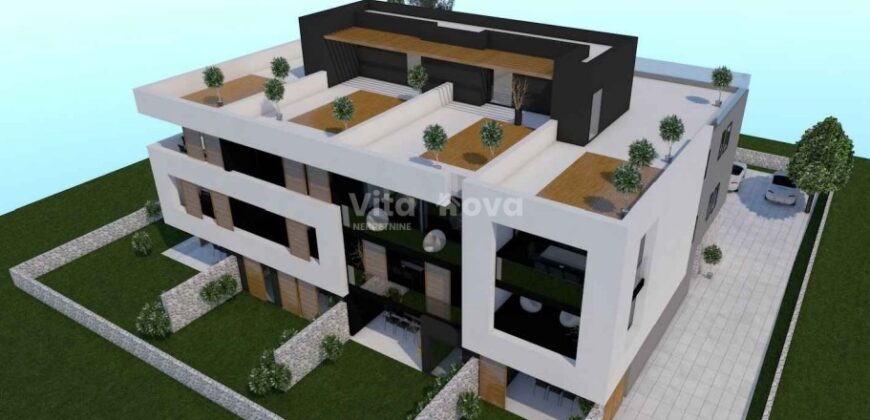 PRIVLAKA – NOVOGRADNJA 100 m OD MORA, 2-SOBAN, 2 KUPAONICE, VRT