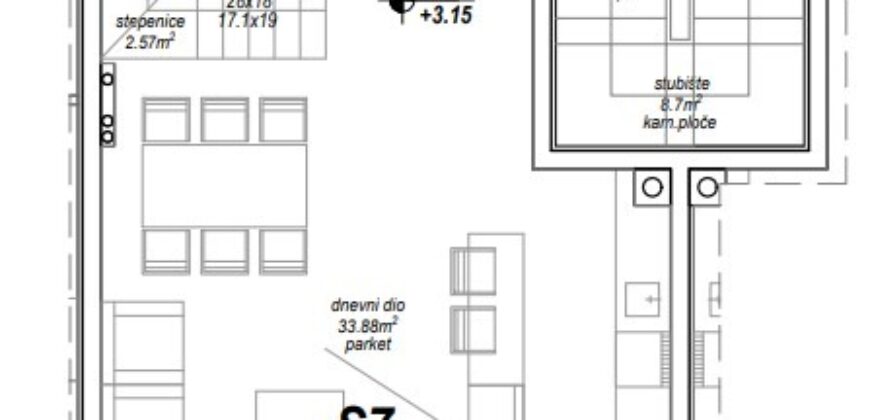 PRIVLAKA, PENTHOUSE U NOVOGRADNJI, KROVNA TERASA, 100 m OD MORA!
